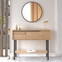 Hanah Home On12-S Aparador de Nogal con Espejo 100x76x29.5cm Tablero Melamina Patas Metal